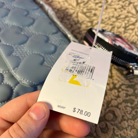 Brand New Betsey Johnson Crossbody Bag in Blue Heart‎ Design with attached Pouch - Picture 7 of 9